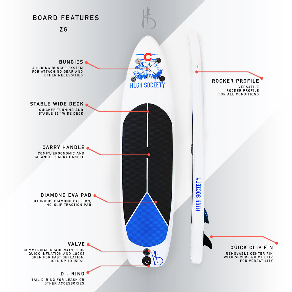 Elevation paddle board features