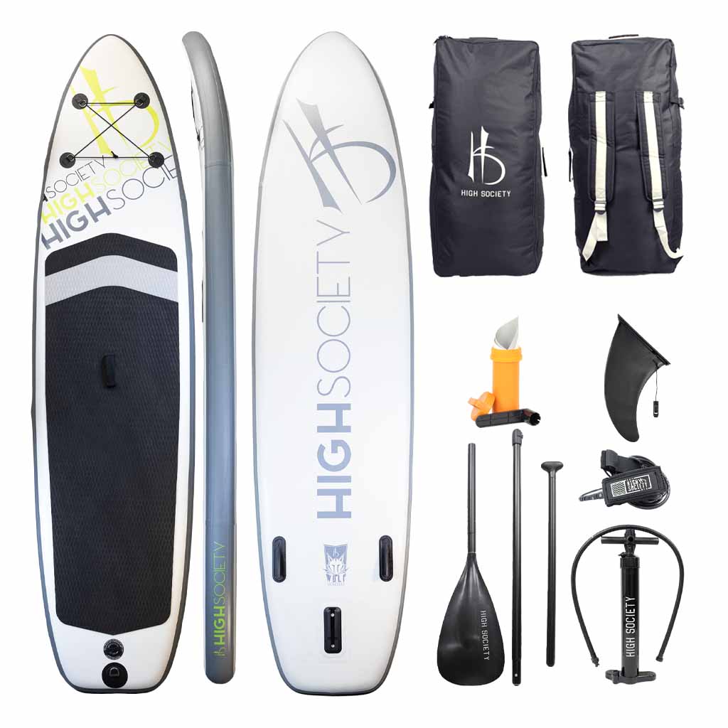 Wolf inflatable stand up paddle board package with included accessories